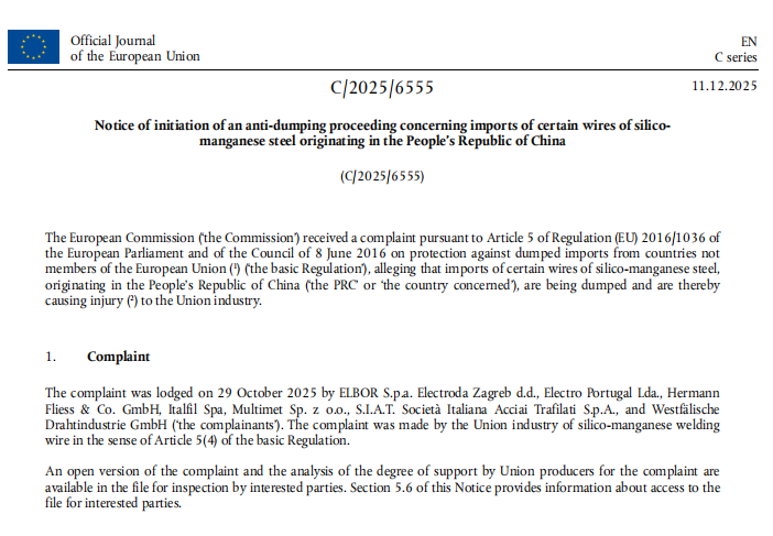 Perspective on The EU's Anti-Dumping Investigation into Wires of Silico-manganese Steel
