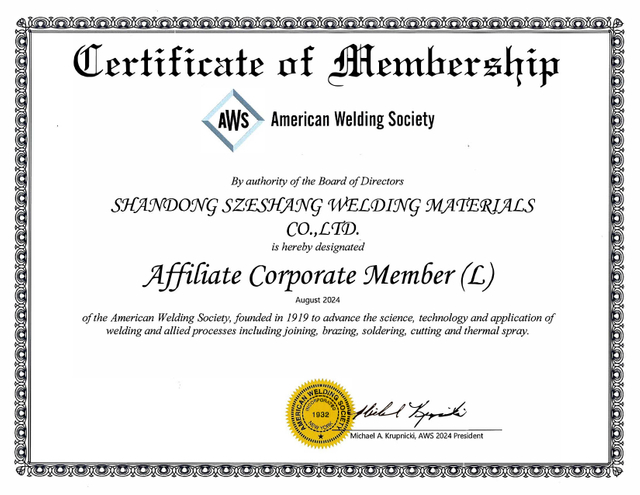AWS-SHANDONG SZESHANG WELDING MATERIALS CO